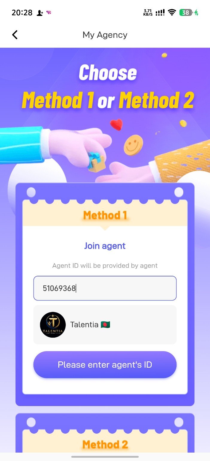 Enter Talentia Agency ID 51069368